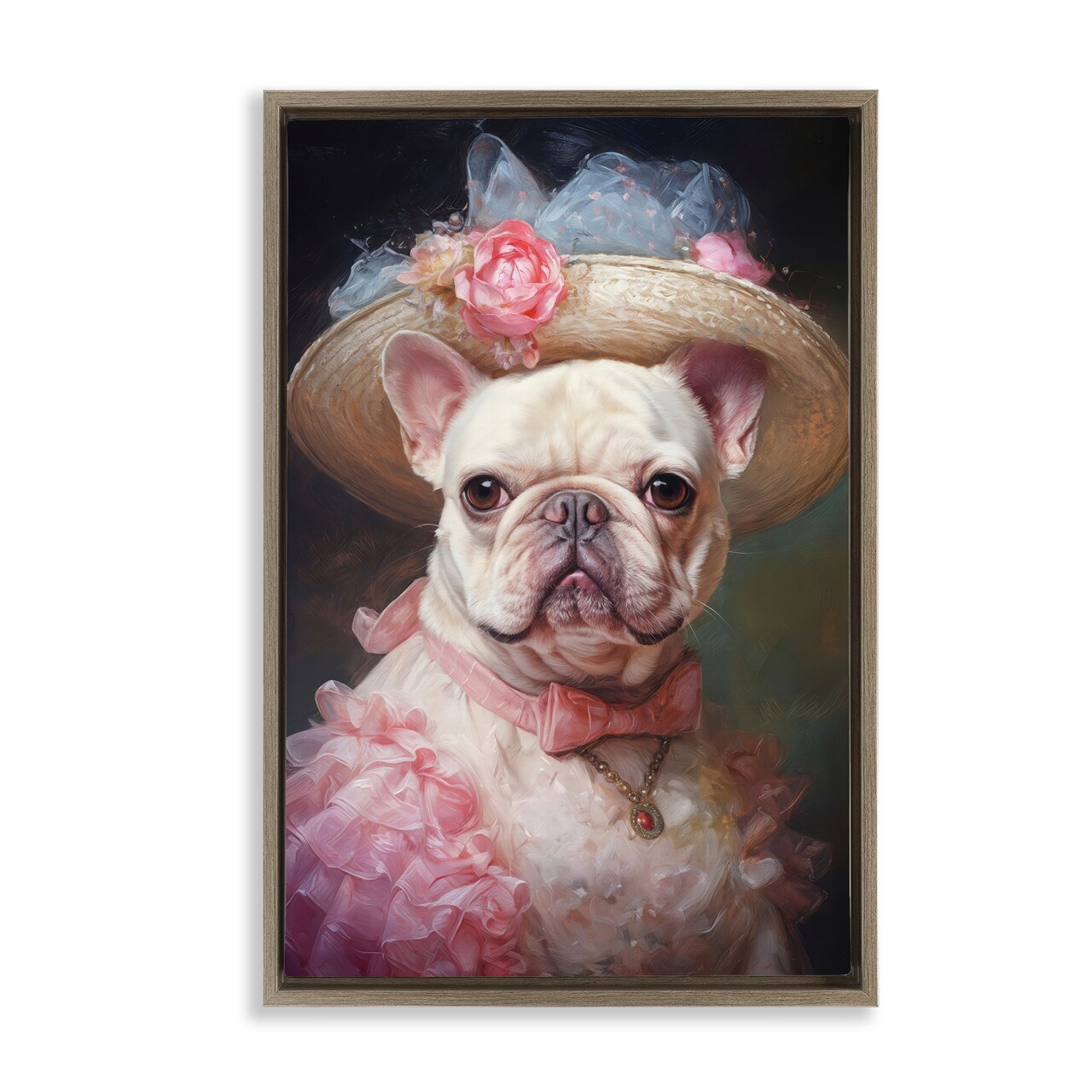 Stupell Industries Pink Victorian Frenchie Floating Frame, design by Wumples